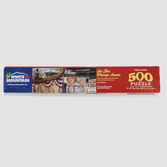 White Mountain In The Cheap Seats 500 Piece Baseball Puzzle Ed Wargo 1396A USA - Picture 3 of 8